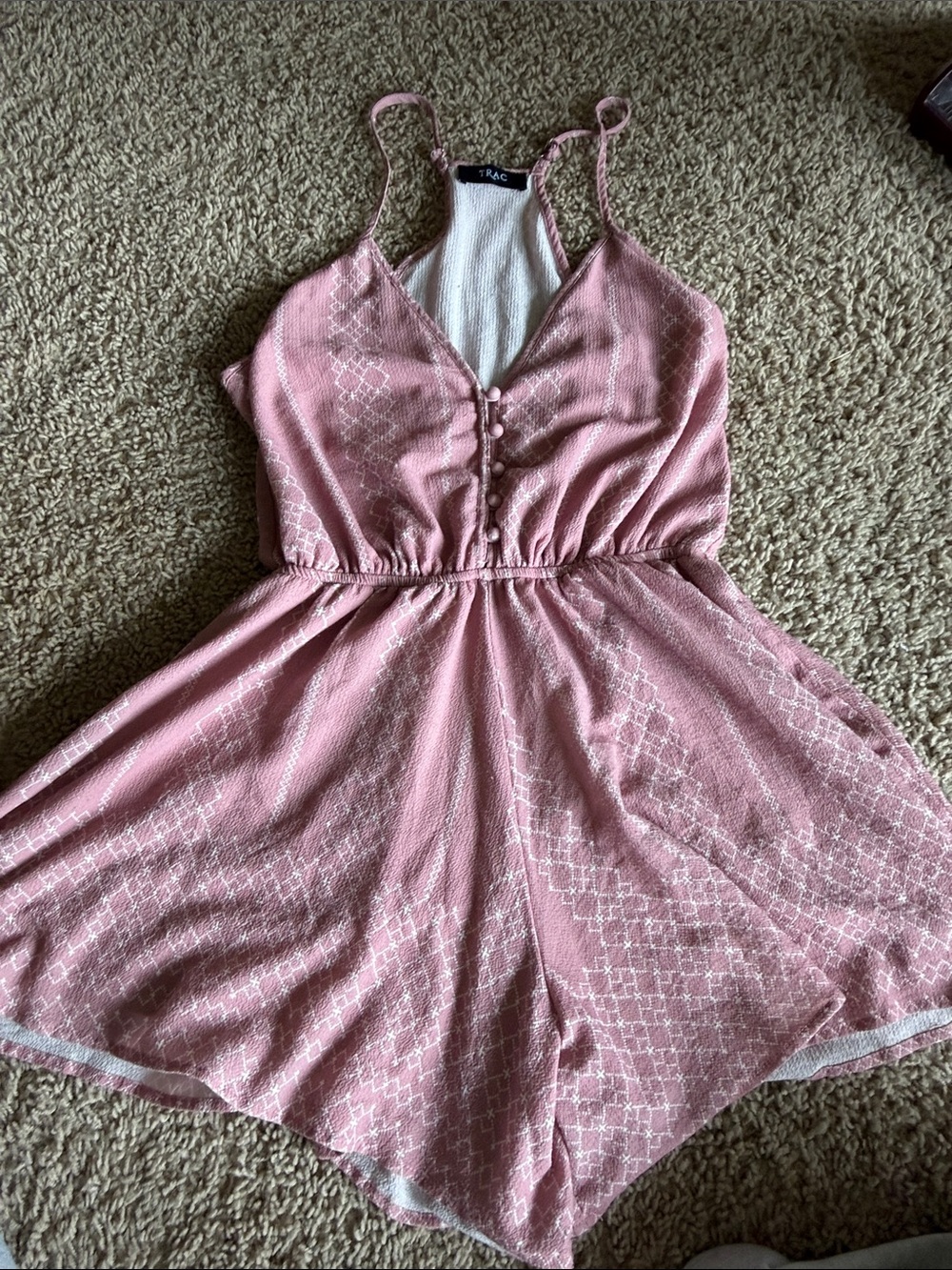 Trac Pink Textured Strappy Top